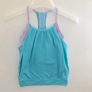 IVIVVA LULULEMON Aqua Tank and Pink Bra Tank Attached TOP 8